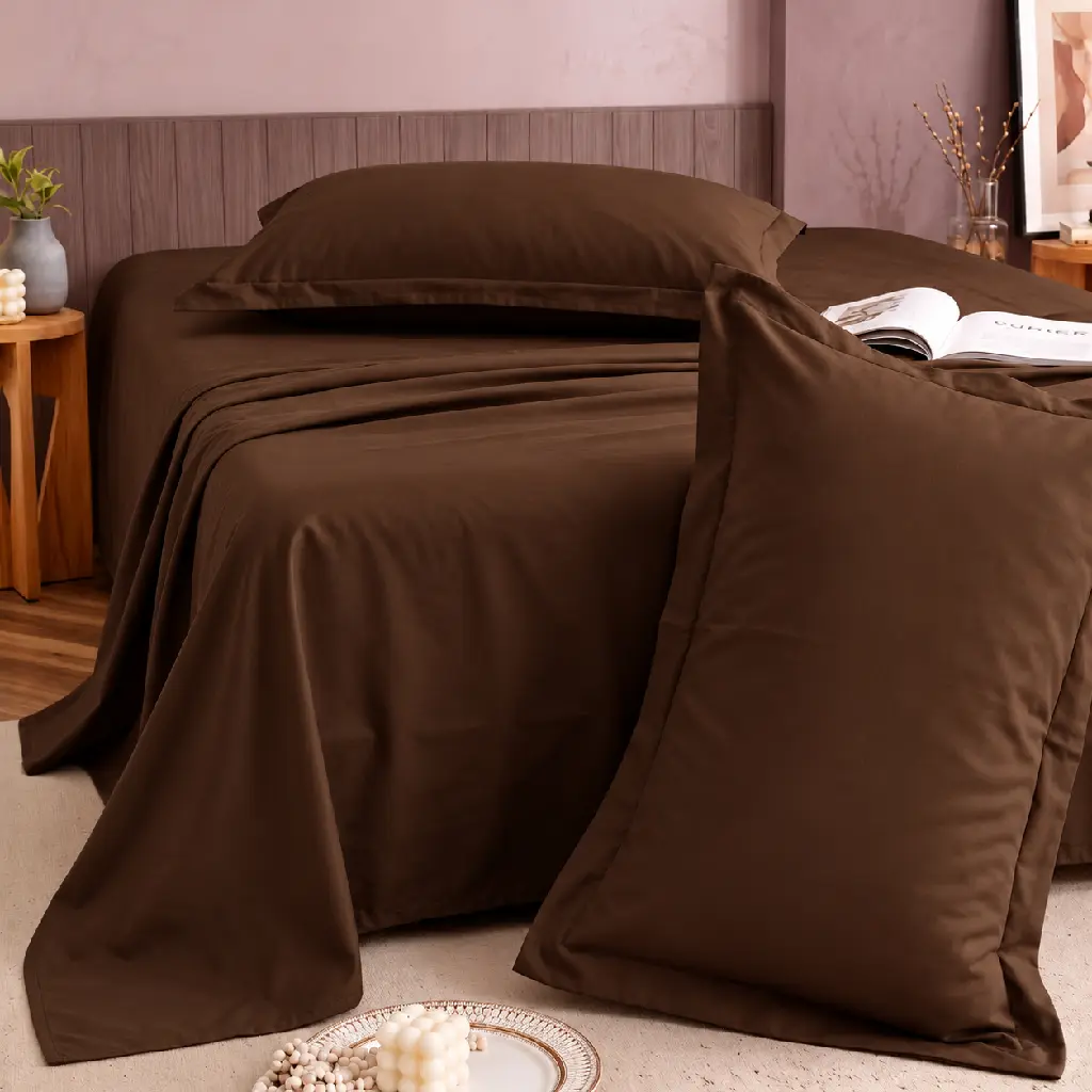 Chocolate Brown Bedding in a Cozy Bedroom.webp