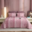 Nineeez 100% Cotton Feather Touch Queen Bedsheet Set | Geometric Striped Luxury Bedding with 2 Matching Pillow Covers (224 x 254 cm, Pink)