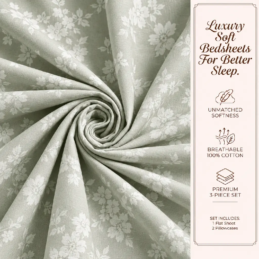 Luxury Sage Floral Bedsheet Ad.webp