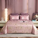 NINEEEZ Hi Cross Mix Premium 100% Cotton King Size Bedsheet with 2 Pillow Covers, 280 x 280 cm, Peach Floral Print, Soft & Breathable